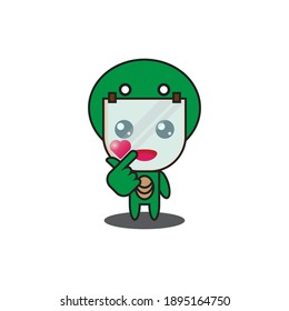 character green turtle saranghae vector  