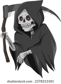 Character of Grim Eeaper, Halloween, Death with Scythe. Vector