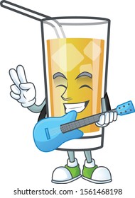 Character with guitar in the apple cider cartoon