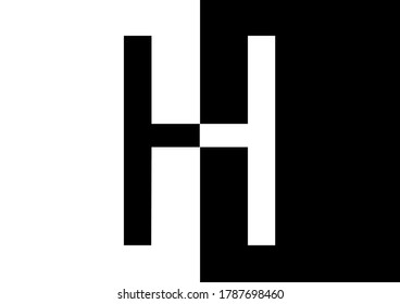 Character H shown in black and white.