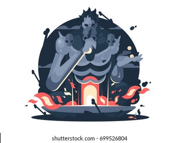 Character of Hades god death. Ancient greek mythology. Vector flat illustration