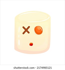 Character halloween marshmallow. Vector illustration. Sweet food. Sweet dessert for the holiday.