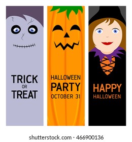 Character of Halloween. Halloween party banner collection. Vector illustration