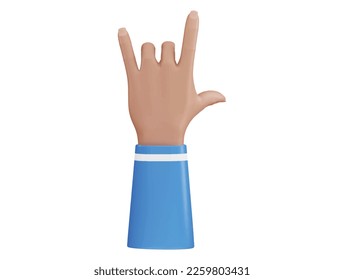 Character hand with 3d vector icon illustration