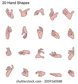 Character hand shapes with wrist joints, which can be use for animation