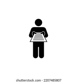 Charaktere, die ein Papier oder Lebenslauf Vitae Symbol Vektorpiktogramm.