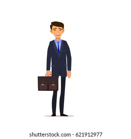 character of happy businessman. Vector illustration in a flat style