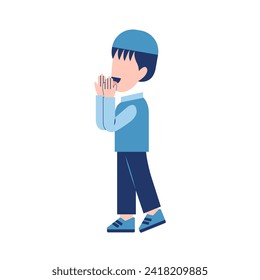 Character Of Happy Muslim Boy