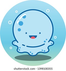 Character happy octopus or jellyfish