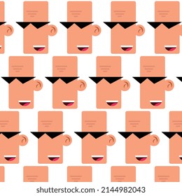 Charakterkopfdesign im modernen Cartoon-Stil, weißer Hintergrund und Vektorgrafik.