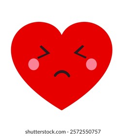 Character heart. Vector hand drawn illustration isolated on white background.
