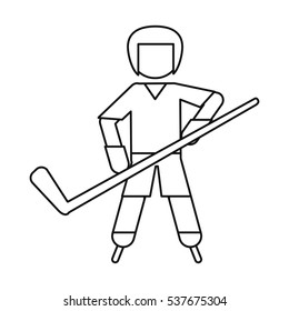  character hockey player skating ouline