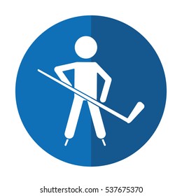  character hockey player skating shadow