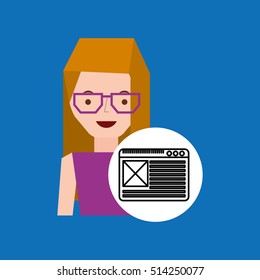 character home page hand draw icon vector illustration eps 10