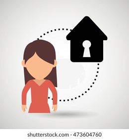 character house secure protection vector illustration eps 10