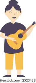 Personalidade da atividade musical humana. Personagem de Animação de Músico. Ilustração de vetor