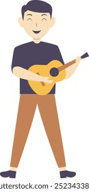 Personalidade da atividade musical humana. Personagem de Animação de Músico. Ilustração de vetor