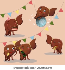 character human organ liver on the holiday set
