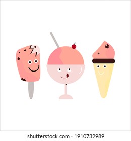 character ice cream - vector stock