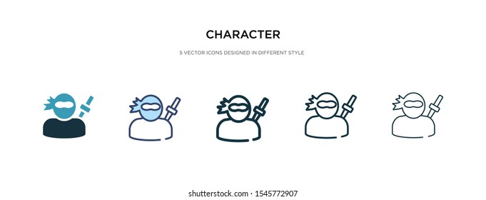 character icon in different style vector illustration. two colored and black character vector icons designed in filled, outline, line and stroke style can be used for web, mobile, ui