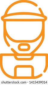 Character icon flat style isolated on white background