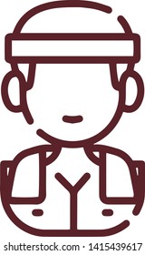 Character icon flat style isolated on white background