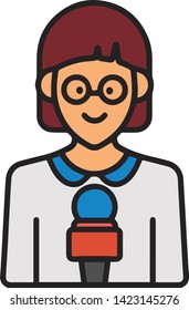 Character icon flat style isolated on white background