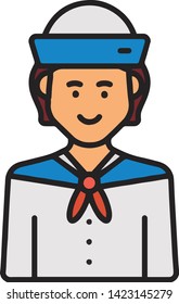 Character icon flat style isolated on white background