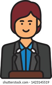 Character icon flat style isolated on white background