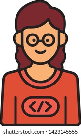 Character icon flat style isolated on white background