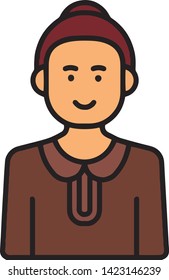 Character icon flat style isolated on white background