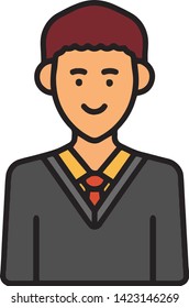Character icon flat style isolated on white background