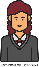 Character icon flat style isolated on white background