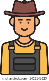 Character icon flat style isolated on white background