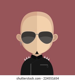 Character icon with glasses