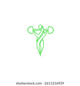 character icon lifting weights vector