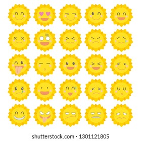 Character icon set · Cute sun