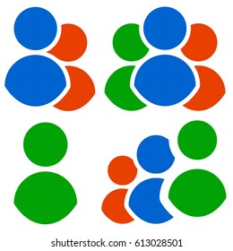 Character icon set. Group, gathering, organization icons