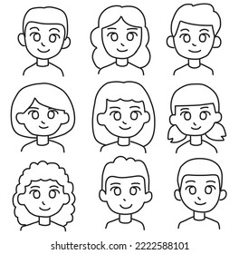 Icono de carácter ilustración vectorial establecida para el diseño gráfico de elementos, vector avatar, avatar para el perfil