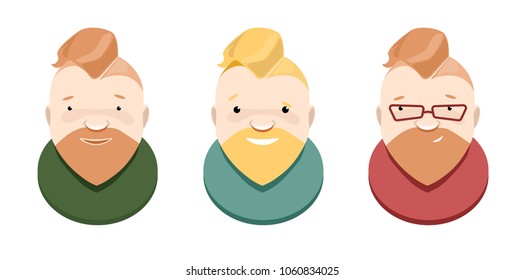 character icons man flat vector set