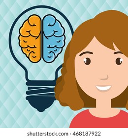 character idea brain icon vector illustration graphic