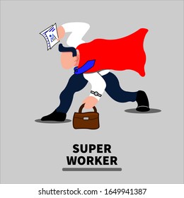 Character illustration about worker at office, it has a good vibes, the design usefull for banner, poster, template, article, design presentation, icon, etc