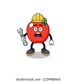 Character Illustration of apple with 404 error , character design