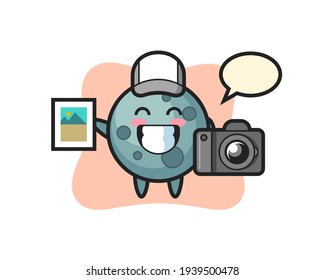 Character illustration of asteroid as a photographer