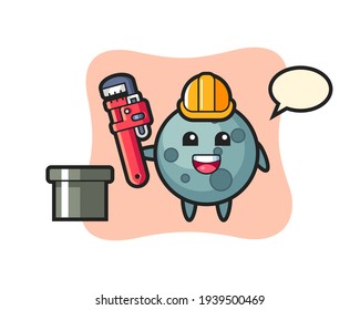 Character illustration of asteroid as a plumber