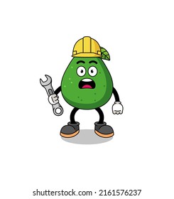 Caracteres Ilustración de fruto aguacate con error 404 , diseño de carácter