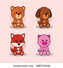 Character illustration of baby animals