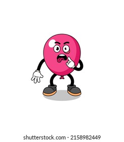 Character Illustration of balloon with tongue sticking out , character design