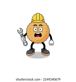 Character Illustration of biscuit round with 404 error , character design