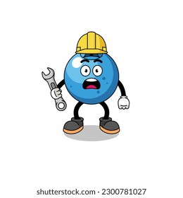 Character Illustration of blueberry with 404 error , character design